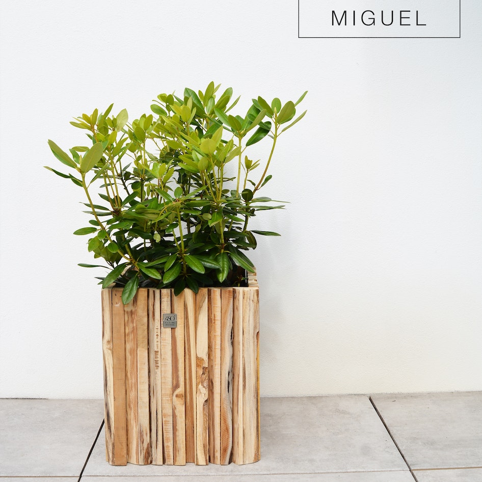 Migueal teak planter wooden planter luxury garden furniture design outdoorfurniture